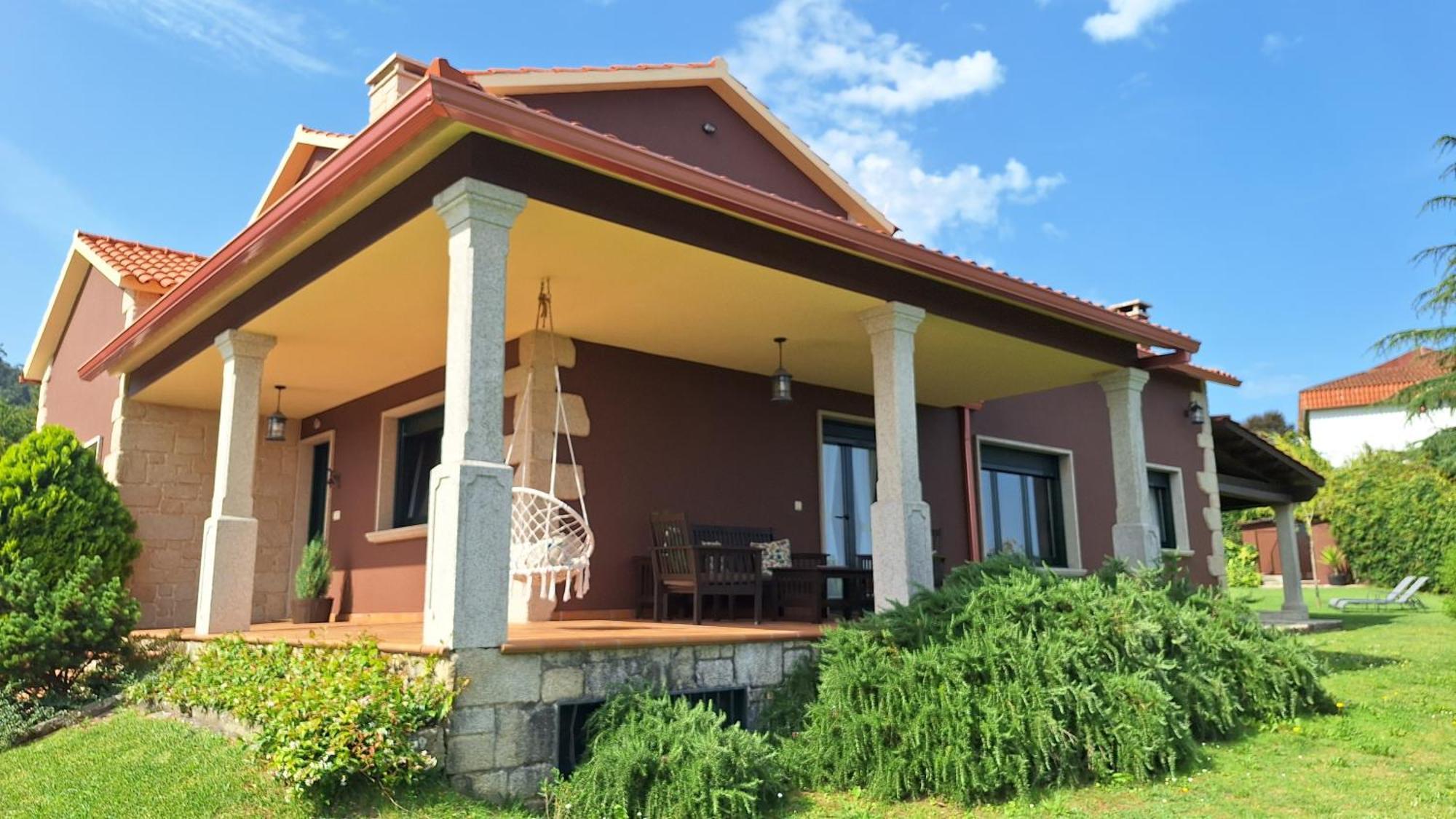 Chalet Rural 400 M Playa Piscina Barbacoa Chimenea Bueu Exterior photo