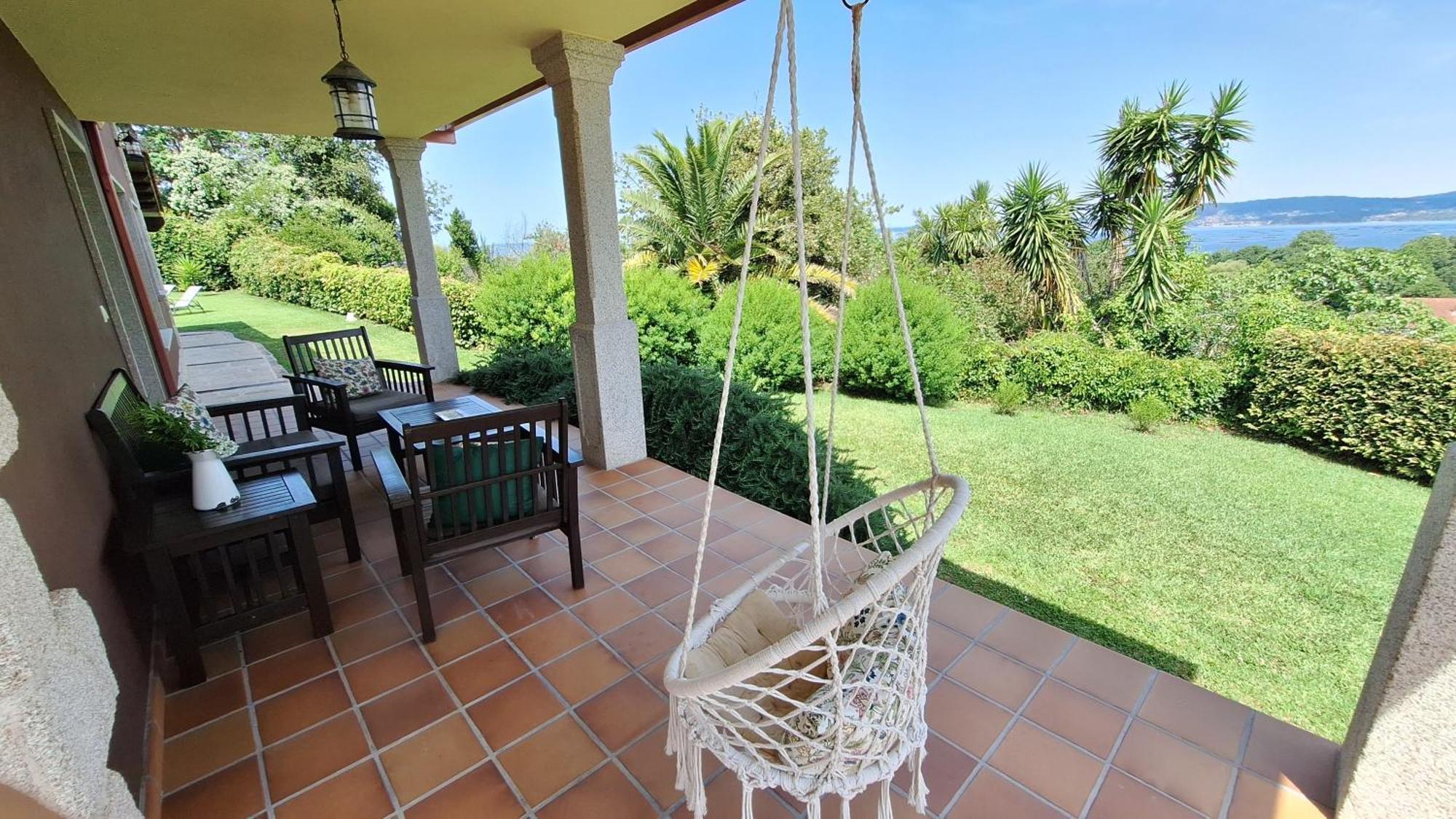 Chalet Rural 400 M Playa Piscina Barbacoa Chimenea Bueu Exterior photo