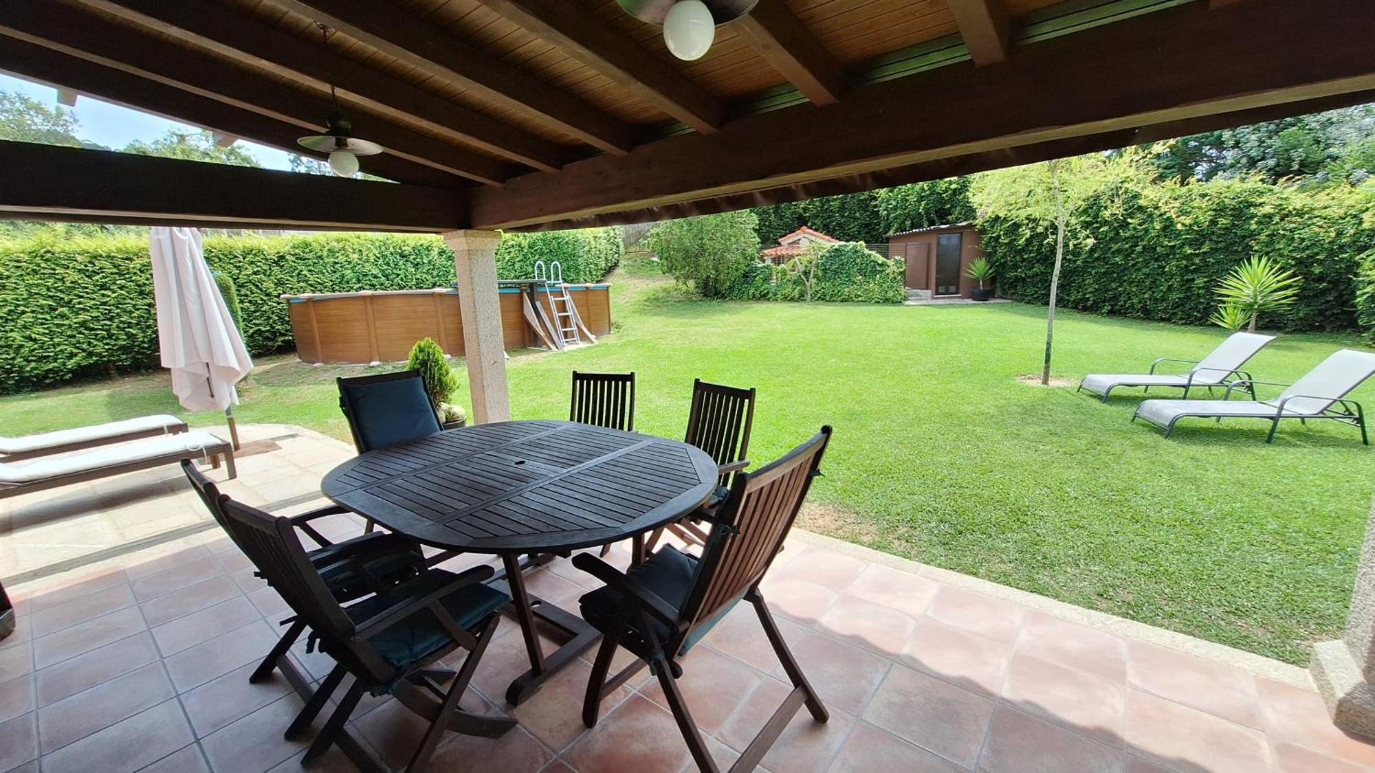 Chalet Rural 400 M Playa Piscina Barbacoa Chimenea Bueu Exterior photo
